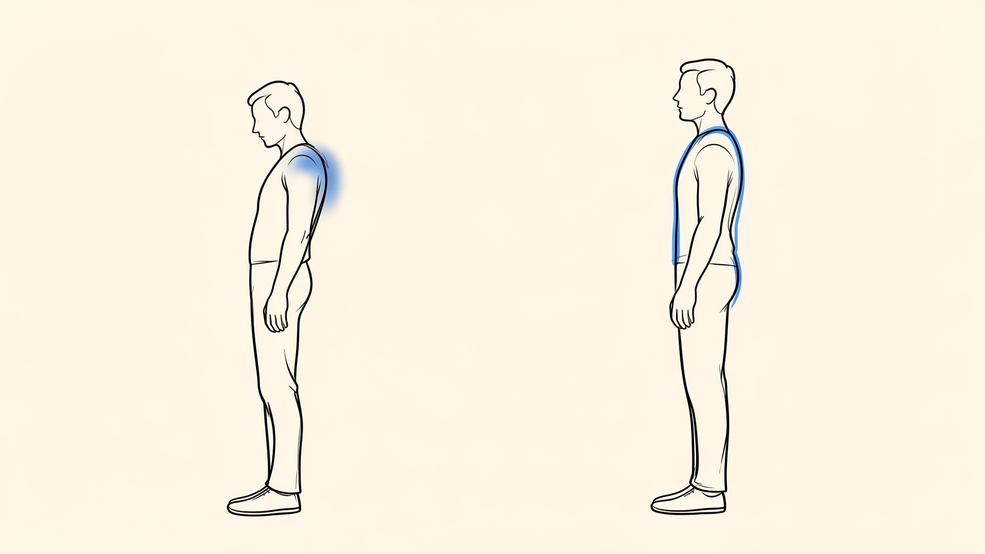 Posture before and after using UpRaise